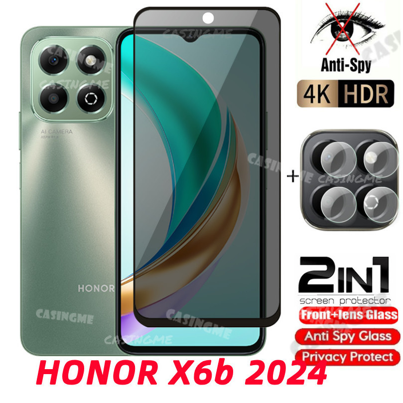 Honor X6b 2024 กระจกนิรภัยส่วนตัว Anti-Spy คลุมทั้งหมดปกป้องหน้าจอ Anti Peek ฟิล์มความเป็นส่วนตัวสําหรับ Honor X6b X 6b X6 b HonorX6 4G 5G 2024 Anti Peek ฟิล์มความเป็นส่วนตัว