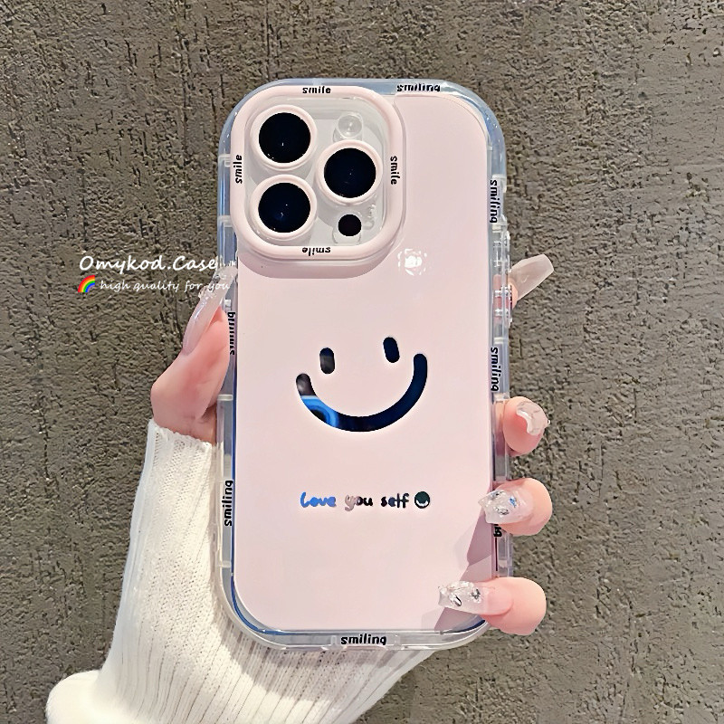 Ready Stock For Samsung A05 A05S A15 A14 A13 A12 A55 A54 A51 A35 A34 A32 A25 A24 A03 A02S S23FE S24 Ultra กระจกขั้นสูงS Smileเคสโทรศัพท์