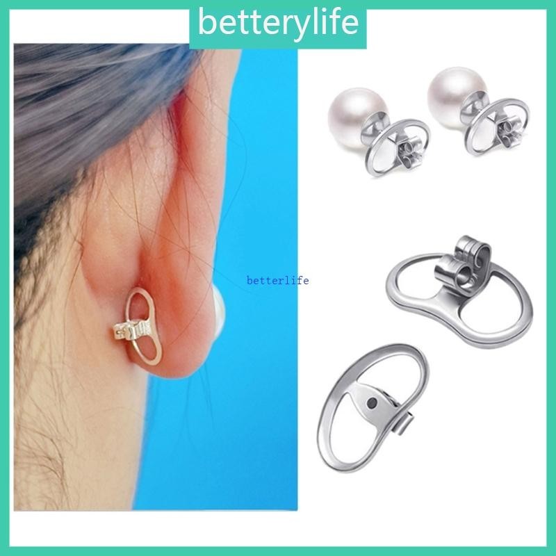4pcs Big Earring Lifters Metal Earring Stoppers Backings Pierced Safety Ear Back