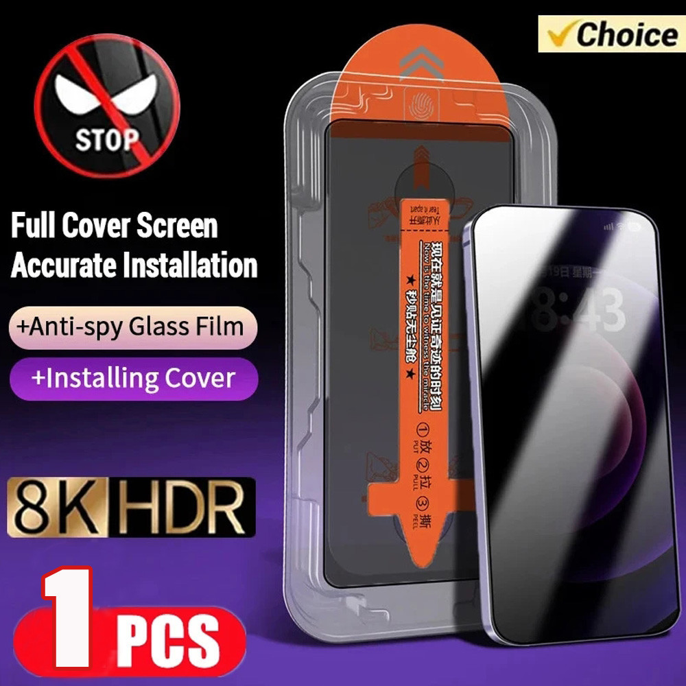 Anti Peeping Oleophobic เคลือบฝุ่นฟรีป้องกันหน้าจอสําหรับ IPhone 15 14 13 12 11 Pro MAX XS MAX 15 Plus กระจกนิรภัยป้องกันหน้าจออุปกรณ์เสริม
