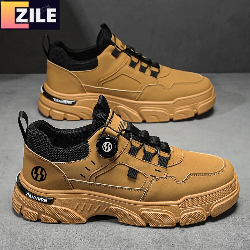 รองเท้าผู้ชายbreathable Workwearรองเท้าผู้ชายรองเท้าผ้าใบลําลองหนาSoled