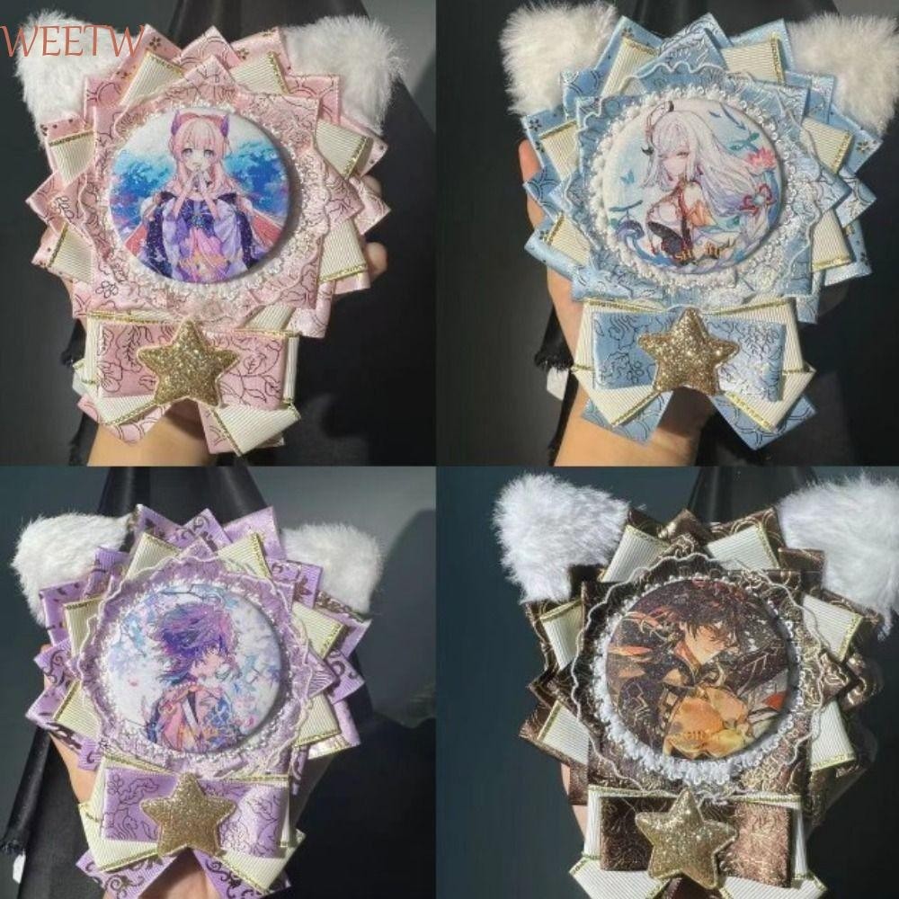 Weekw ที่วางป้ายน่ารัก, Kawaii Luxury Anime Pins Display Base, JK Lacework DIY Badge ตกแต่งถาดหญิง