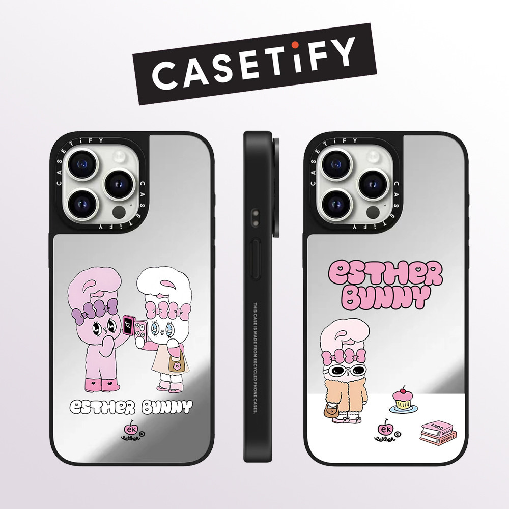Drop proof CASETIFY เคสโทรศัพท์สําหรับ iPhone 15 plus 15Pro 15promax 14pro 14promax 13 13promax พิมพ์ด้านข้างเคสแข็งน่ารัก EstherBunny 12 12promax กรณี iPhone 11 กรณีคุณภาพสูง