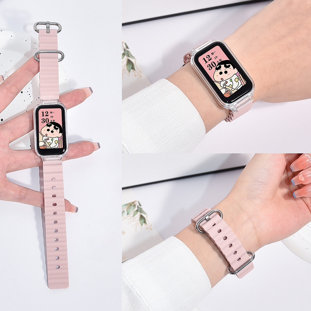 Ocean สายซิลิโคนสําหรับ Redmi Smart Band 3 2 SmartWatch สายรัดข้อมือกีฬา Bracelect สําหรับ Xiaomi Smart Band 9 Active / 8 Active อุปกรณ์เสริม