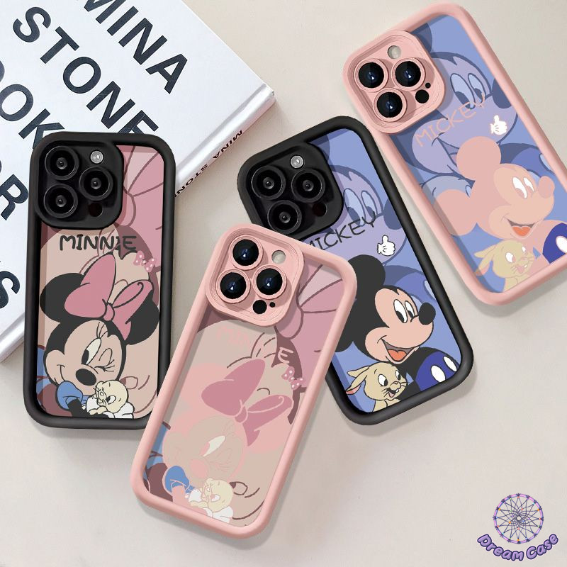 น่ารักตลกมิกกี้มินนี่เมาส์กรณีคู่รักสำหรับ Oppo A38 A57 A3s A18 A35 A58 A17K A12 A33 A78 A7 A15 A17 A16 A53 A77 A54