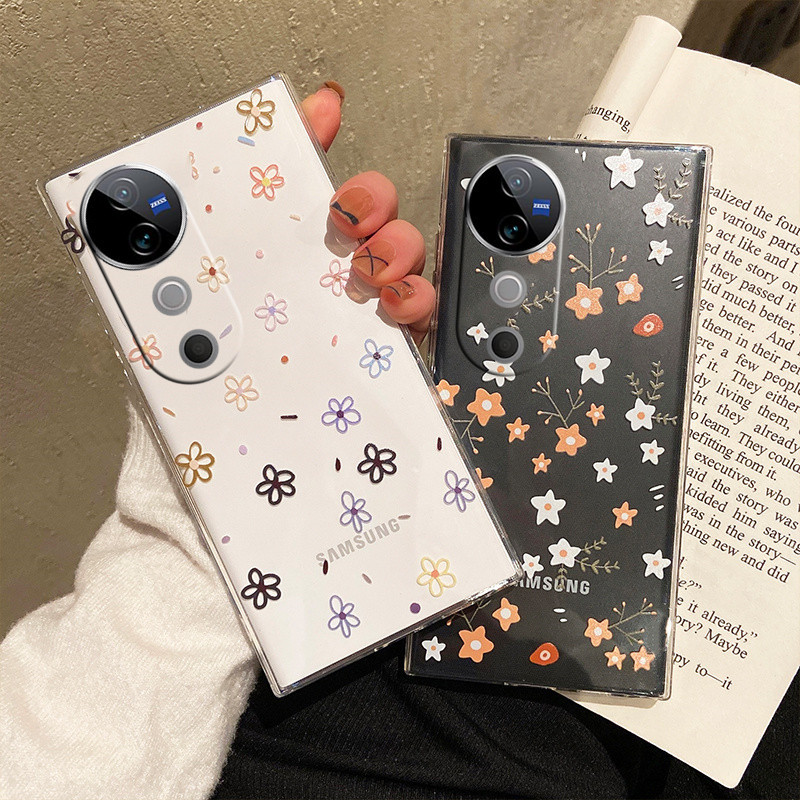 สําหรับ VIVO V40 Pro Y03T Y28S 5G 4G VIVOV40 V40Pro VIVOV40Pro เคสโทรศัพท์ TPU Softcase น่ารักน่ารักสีเหลืองดอกไม้ขนาดเล็กกรณีสมาร์ทโฟนสําหรับสาวฝาครอบป้องกัน