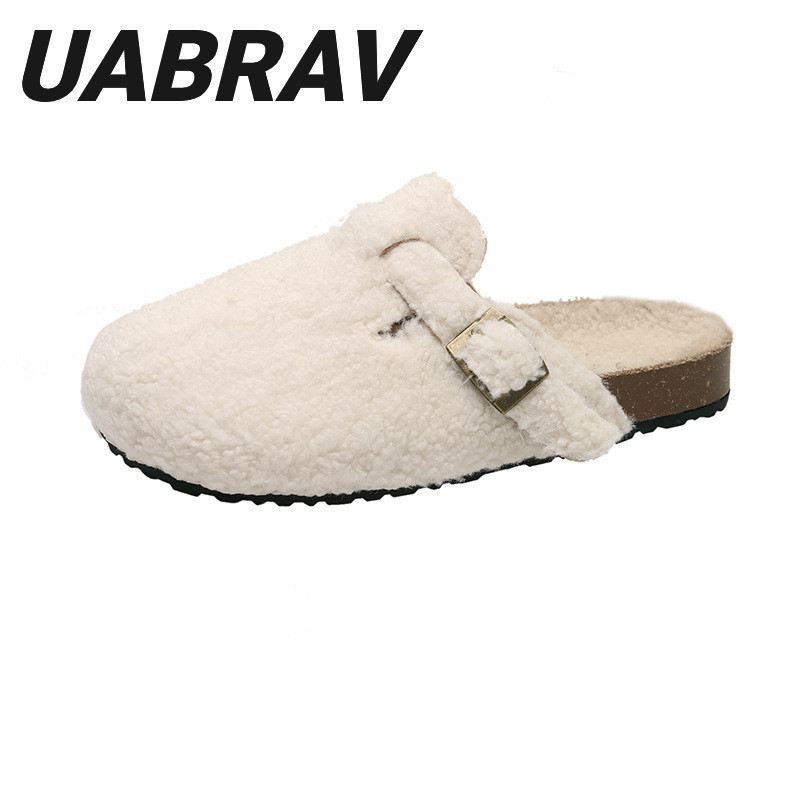 Uabrav.ผู้หญิงผ้าฝ้ายรองเท้าแตะแฟชั่นใหม่เกาหลีร้อยสบายรองเท้าผ้าฝ้ายแต่เพียงผู้เดียว