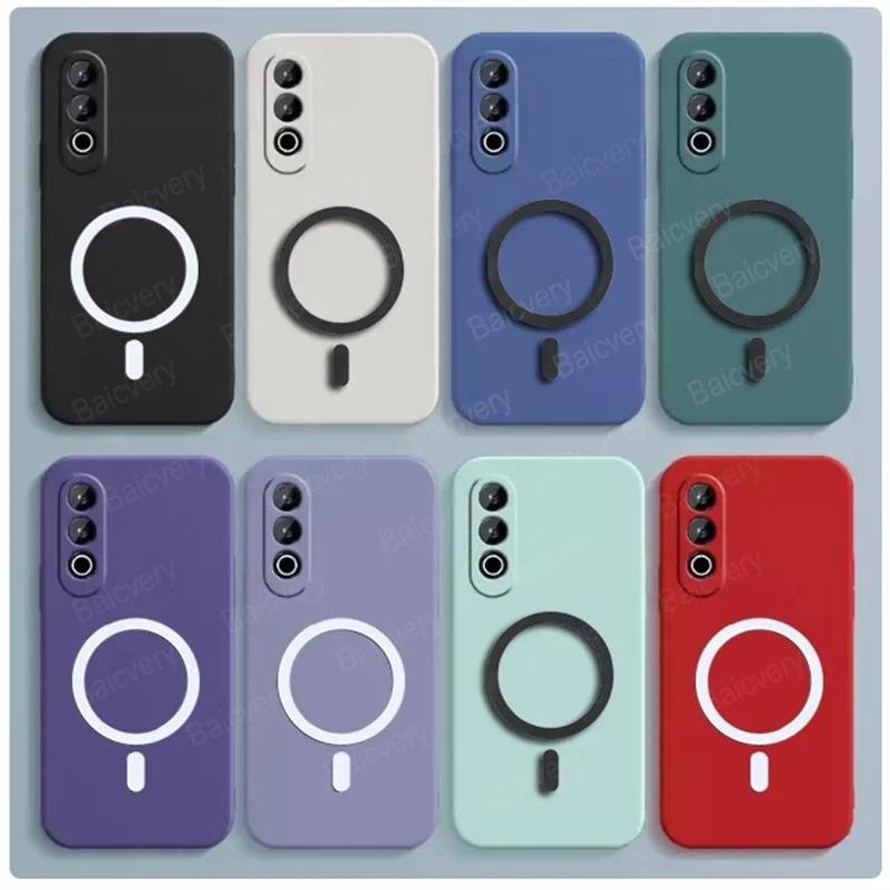 ปลอกสําหรับ OPPO A3 Pro 5G CPH2639 ฝาครอบเคลือบสีสันสดใสพร้อมสติ๊กเกอร์แม่เหล็ก