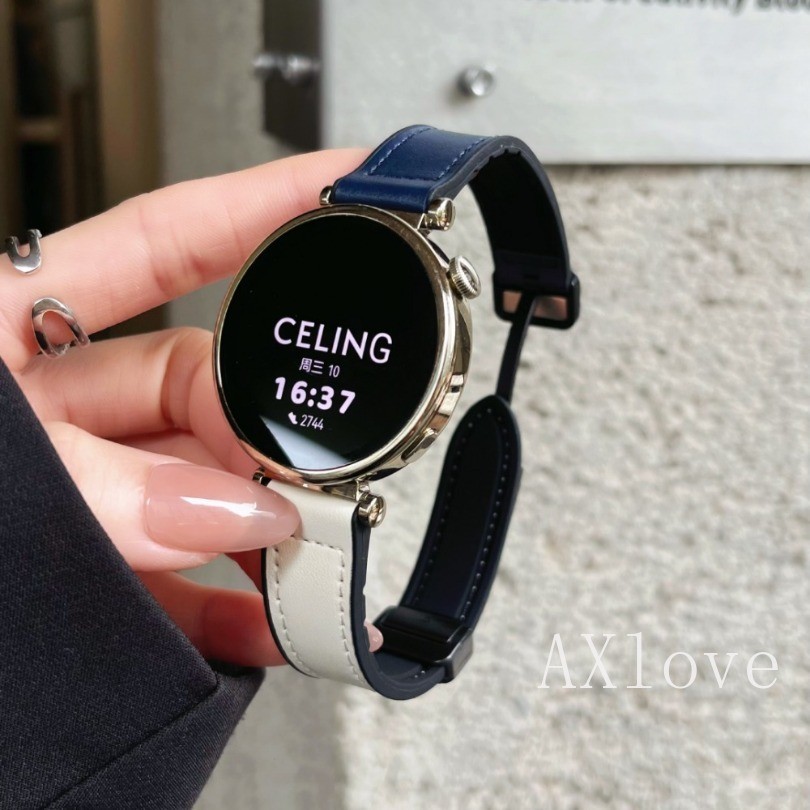 SAMSUNG สายไฮบริดหนังและซิลิโคน 20มม./22มม. สําหรับ Galaxy Watch 7/5/4/6 Classic 47มม./46มม./Galaxy Watch 6 40มม./44มม. สายรัดข้อมือ
