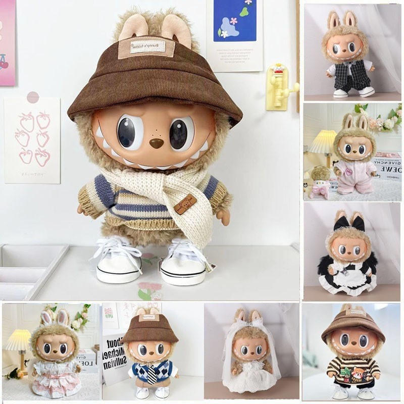 38 ซม. Labubu Vinyl Plush สําหรับ Labubu เสื้อผ้าตุ๊กตา Time to Chill ตุ๊กตาเสื้อผ้า
