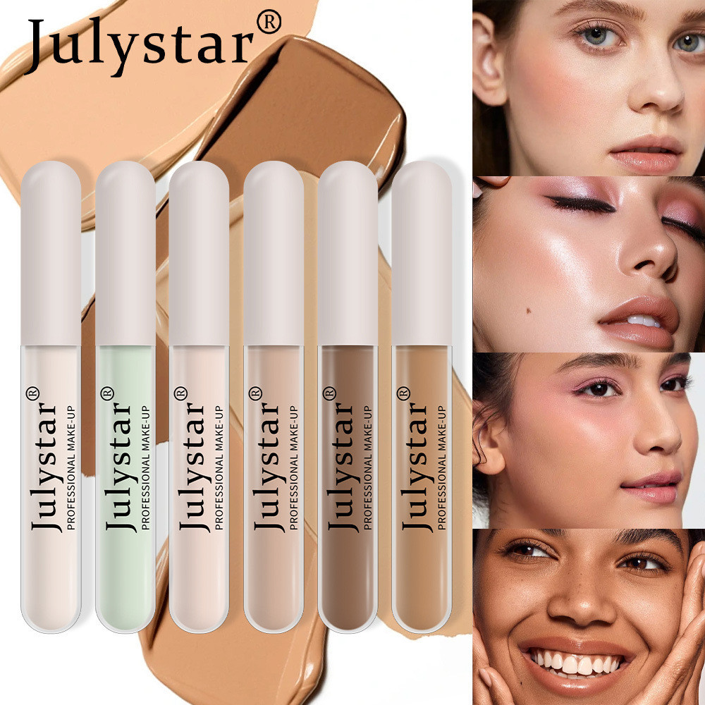 Julystar Cross-border Beauty Face Cover Spots Acne Mark คอนซีลเลอร์ 6 สีติดทนนานคอนซีลเลอร์ธรรมชาติ Eye Dark Circles คอนซีลเลอร์