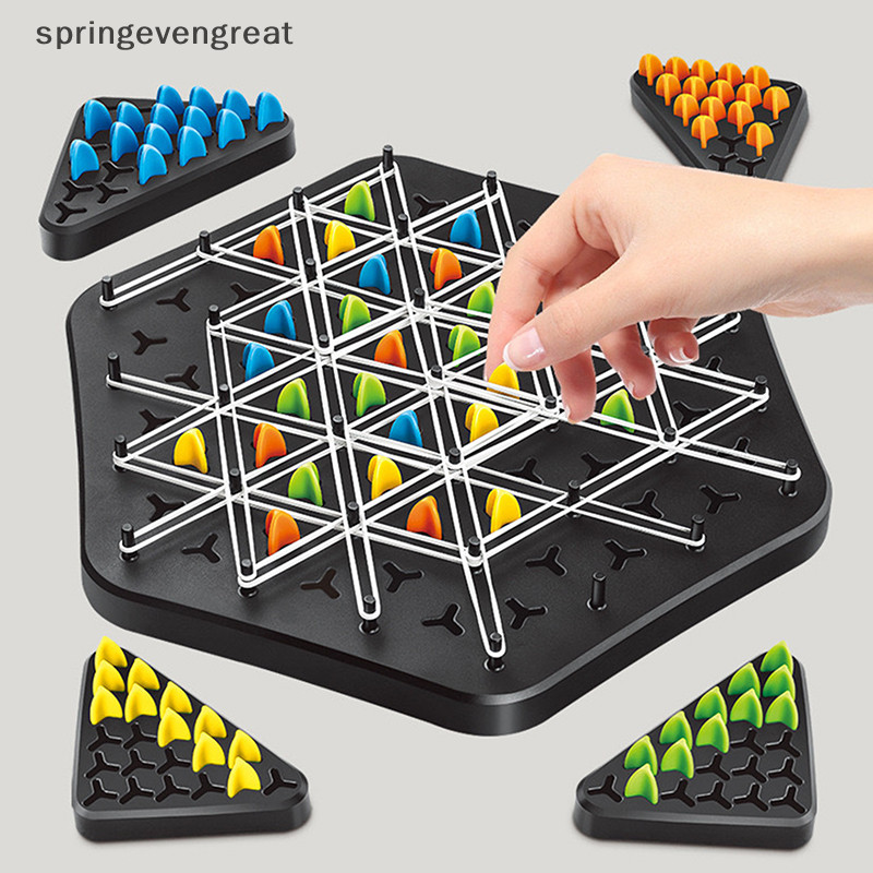 Springevengreat Chain Triggle เกมหมากรุก Triggle ยางรัดเกมของเล่นเด็ก Interactive Board เกมชุดสําหรับ Family Party ของขวัญ Springevengreat