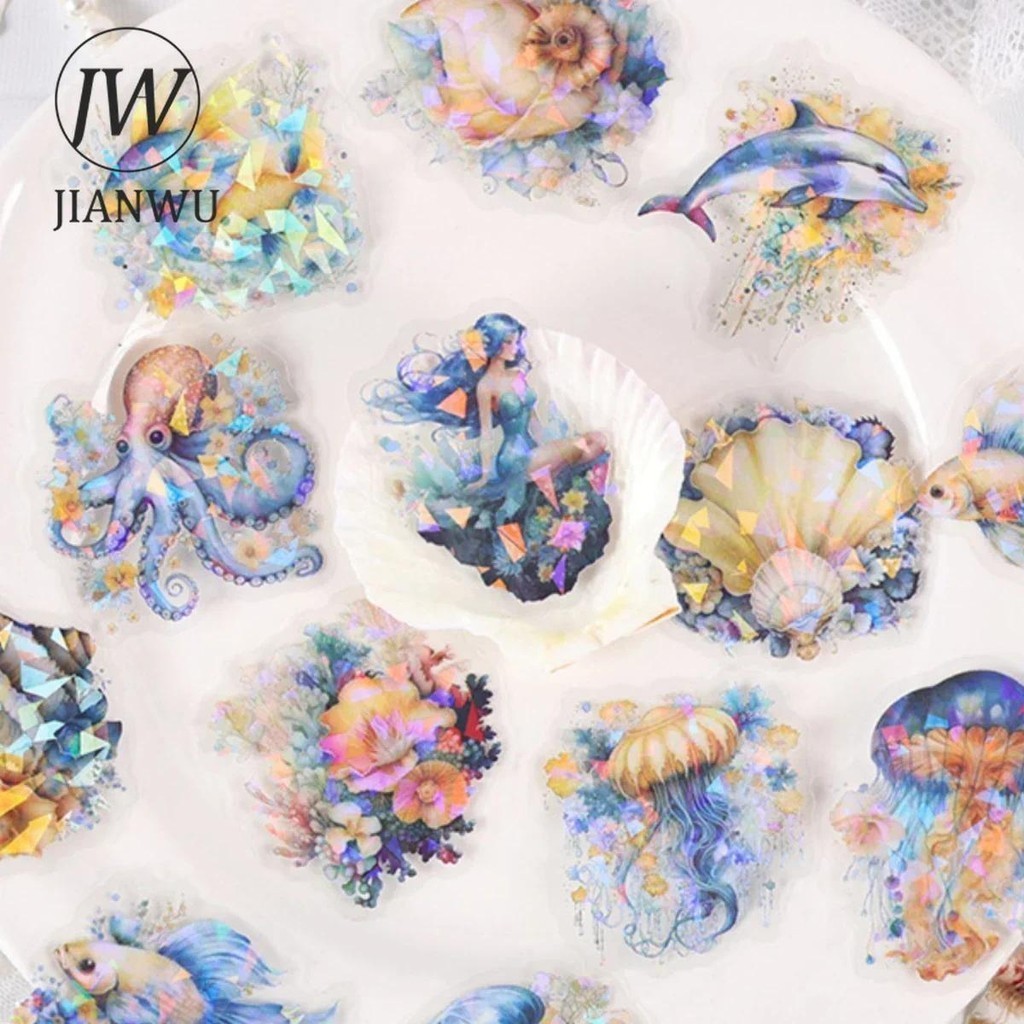 Jianwu The Star of The Sea Series Vintage Undersea สัตว์วัสดุ Collage PET สติกเกอร์ Creative DIY Journal เครื่องเขียน