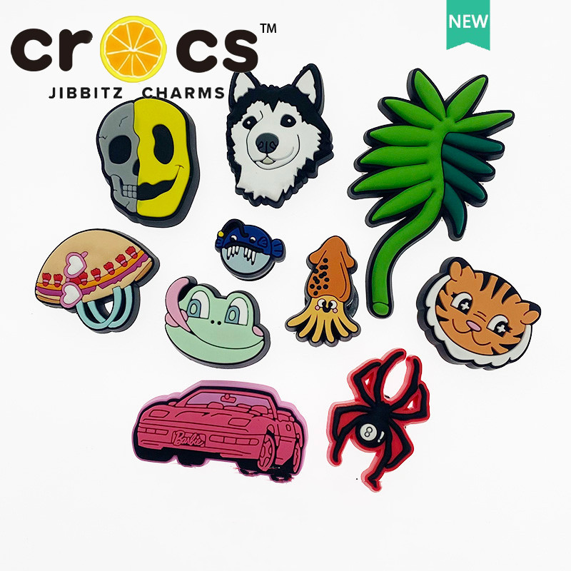 Jibbitz Crocs หัวเข็มขัดรองเท้า ฮัสกี้ เสือ กบ การ์ตูน สัตว์ แฟชั่น รูรองเท้า อุปกรณ์เสริม จิ๊บบิท ตัวติดรองเท้า crocs