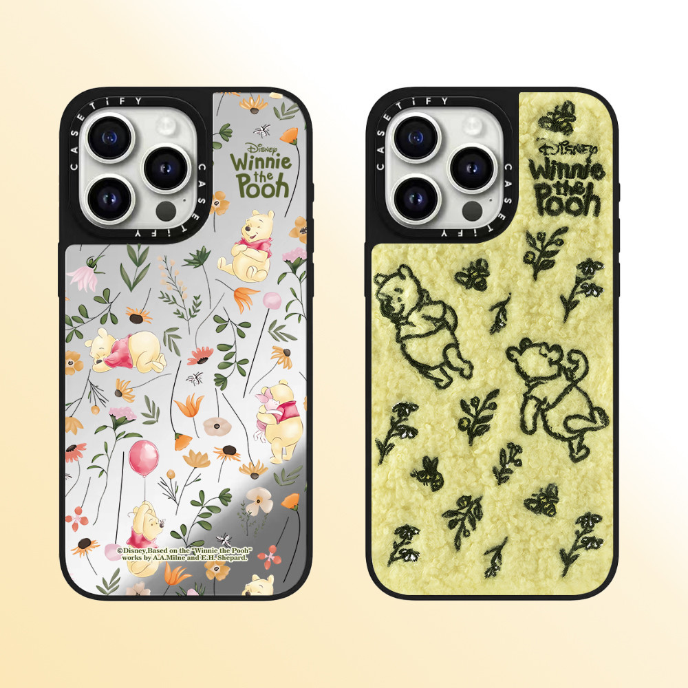 Casetify Winnie the Pooh เคสโทรศัพท์กระจกคุณภาพสูงเหมาะสําหรับ iPhone 16promax 16pro 16 plus 15 promax 14 promax 15 pro 14 pro 13 pro 12 เคสแข็งป้องกันการตกที่ทันสมัย