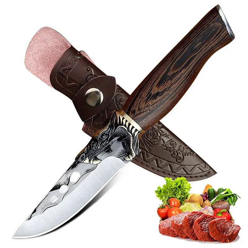 Handmade Kitchen Knife Boning Knife Stainless Steel Butcher Knife Forged Knife Meat Cleaver Knife fo