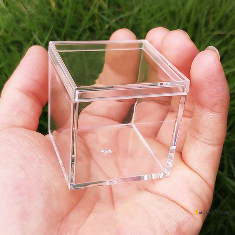 Eatopyour] โปรดปรานแต่งงานโปร่งใสและกล่องของขวัญ Cube คอนเทนเนอร์ออแกไนเซอร์แบบพกพาใหม่