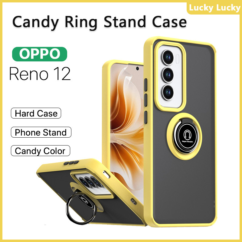 เคส OPPO Reno 13 Pro 13F 12 12F 5G หรา ที่วางแหวนอะครีลิคแบบแข็ง เคส กันกระแทก รองรับรถ ที่วางแม่เหล