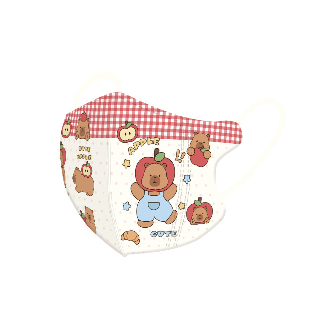 50 ชิ้น 3-12age หน้ากากนักเรียนประถมเด็กน่ารักบรรจุอิสระลายการ์ตูน Capybara สัตว์เด็กทิ้ง 3D สามมิติหน้ากาก - รูปที่ 2
