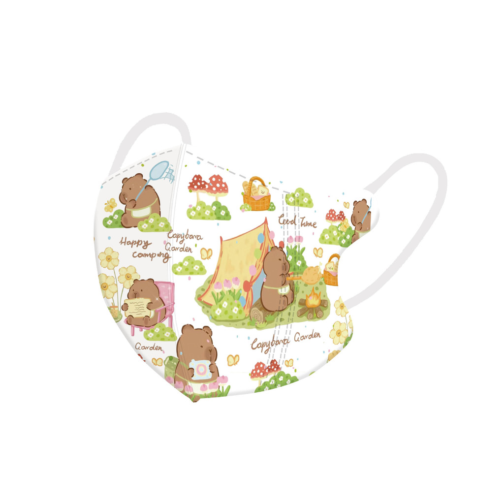 50 ชิ้น 3-12age หน้ากากนักเรียนประถมเด็กน่ารักบรรจุอิสระลายการ์ตูน Capybara สัตว์เด็กทิ้ง 3D สามมิติหน้ากาก - รูปที่ 5