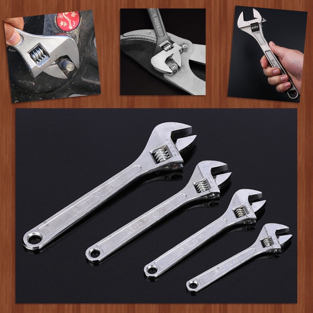 🔺 ประแจ เลื่อน ประแจปากเลื่อน ขนาด 6 8 10 12 15 18 24 นิ้ว ปรับเลื่อนปากได้ ขันใต้อ่าง สายน้ำดี ท่อซิงค์ อุปกรณ์ช่าง 🔺