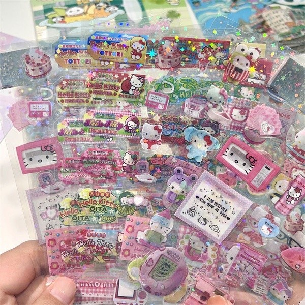 Steve สุ่ม 5 ชิ้นน่ารัก KT โปร่งใส Mountain Glitter PET สติกเกอร์ Toploader กล่อง Deco สติกเกอร์
