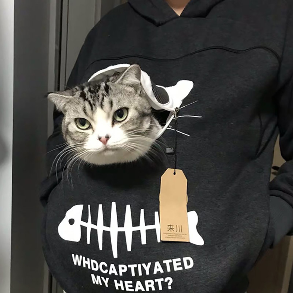 Raedy Cat Lovers Hoodie Kangaroo Dog Pet Paw Pullovers Cuddle Pouch Sweatshirt Pocket Animal Ear Hoody