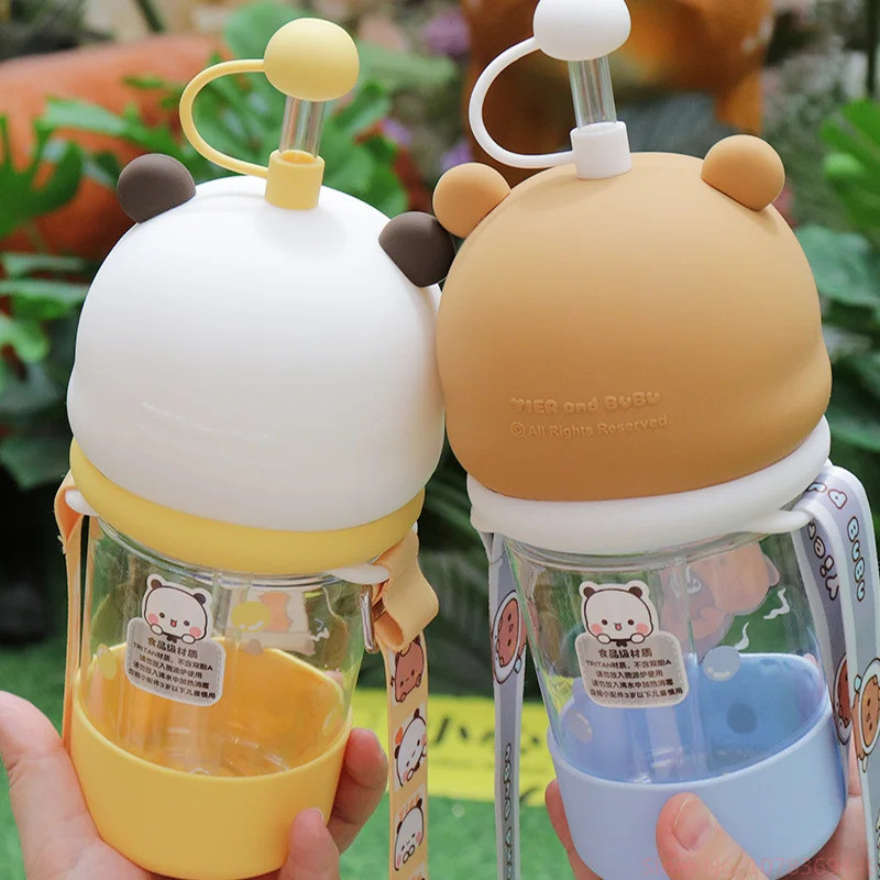 ใหม่ Panda Bubu และ Yier ถ้วยฟางแบบพกพาการ์ตูน Panda Bear รูปที่ 7