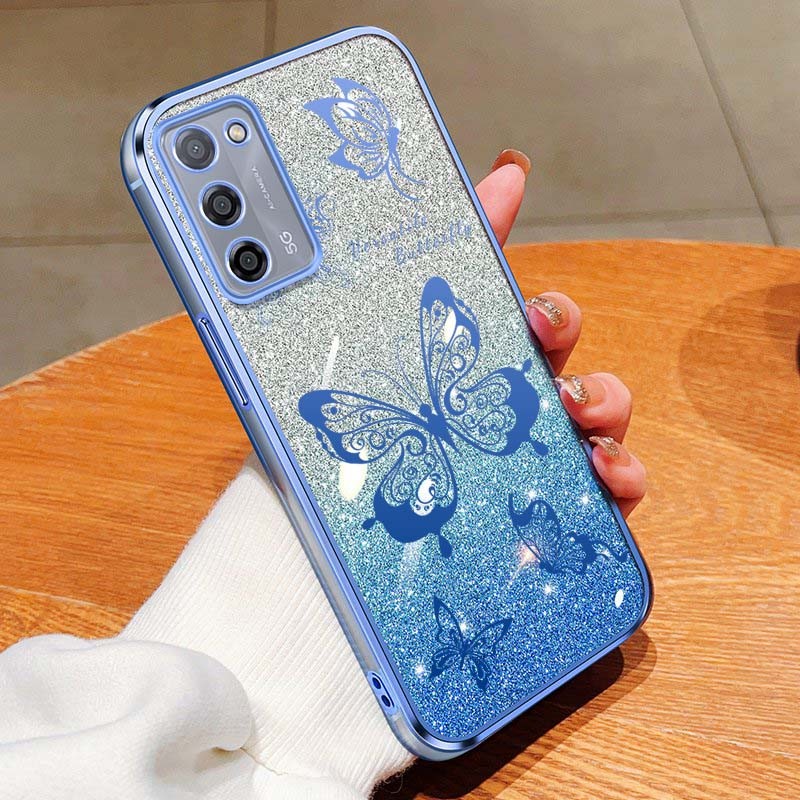 เคสสําหรับoppo A55 A56 A53S 4G 5G A36 A76 4G Dreamyผีเสื้อ Shining Brightlyกันกระแทกโปร่งใสเคสโทรศัพท์