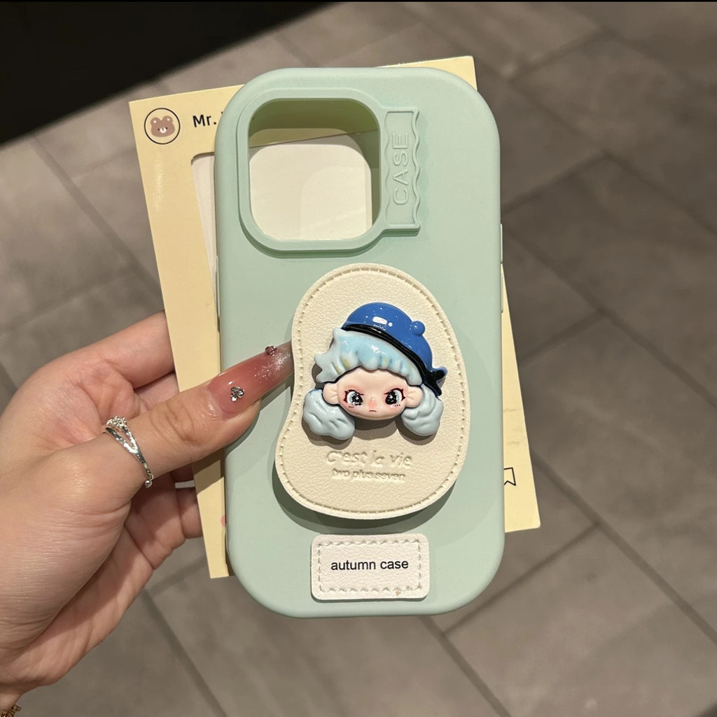การ์ตูนสนุกสาวยืนซิลิโคนเคสโทรศัพท์สําหรับiphone16 Pro MAX 15 14 13 12 11 Pro MAX IXS MAX XR XSปลอกกันกระแทกกล้องปกป้องผิวรู้สึกนุ่มปกหลัง