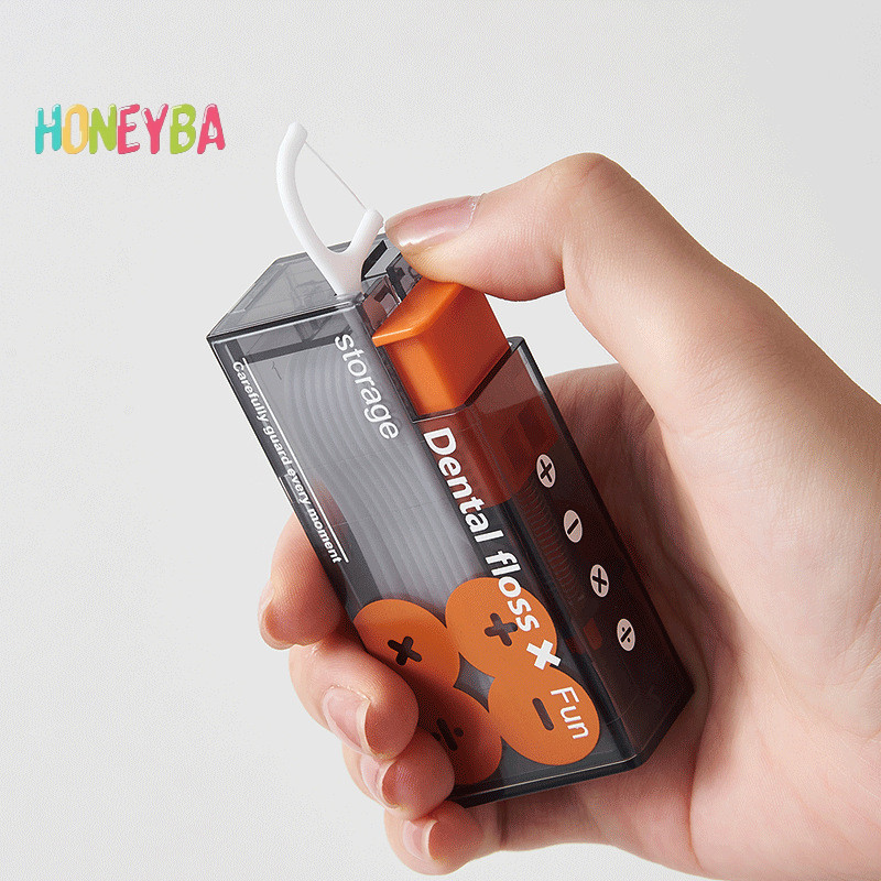 <Honeyba> Floss Dispenser บรรจุ 10 ชิ้นไหมขัดฟันกล่องเก็บอัตโนมัติรีฟิลสุขอนามัยช่องปาก Care Floss Pick Nice