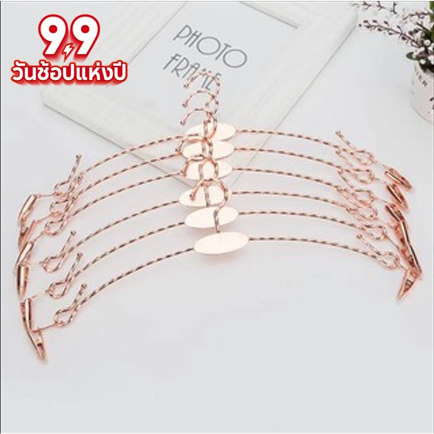 HappyThai ไม้หนีบผ้าสีทองไม้แขวนเคลือบทองคำ (10ชิ้น）28cm