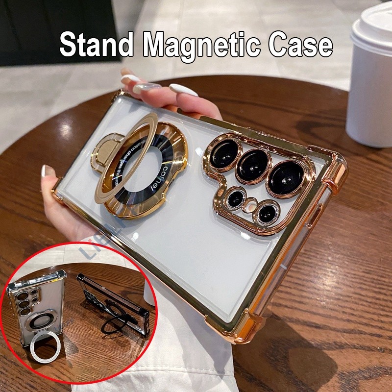 หรูหราเลนส์ Flim ปกป้อง Fulcrum เคสโทรศัพท์สําหรับ Samsung Galaxy S25 S22 S23 S24 Ultra Plus S24FE S