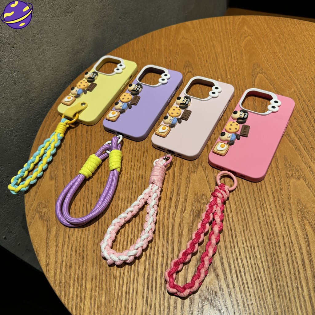 3d Headmaster สุนัขการ์ตูนเชือกเส้นเล็กซิลิโคนเคสโทรศัพท์เหมาะสําหรับ IPhone 16 15 14 Plus 13 12 11 Pro Max รวมทุกอย่าง TPU ปกอ่อนสายรัดข้อมือเชือก Anti Drop ปลอกป้องกัน