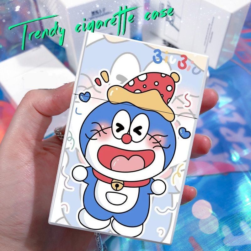 Bukz กล่องบุหรี่พลาสติกลายการ์ตูนอะนิเมะ Crayon Shin-Chan Doraemon หนา ความจุขนาดใหญ่ 20 แพ็ค รุ่นหนา สําหรับของขวัญแฟน
