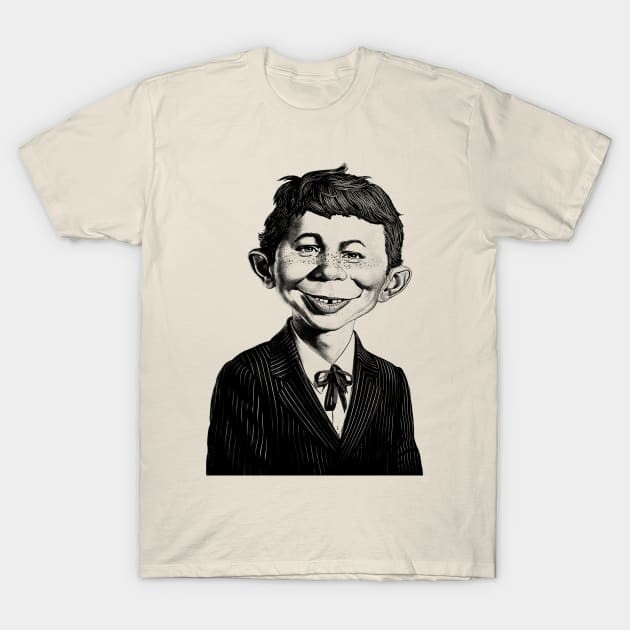 [COD]เสื้อยืด Alfred E. Neuman Retro T-Shirtวินเทจ เซ็กซี่ หลวม คอกลม