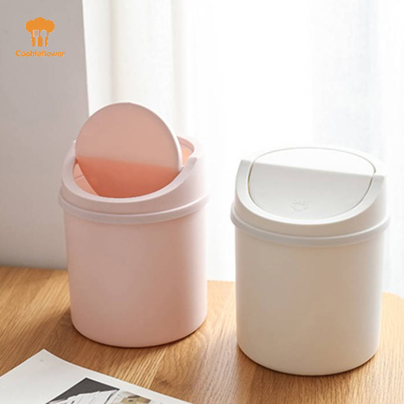 Ckfr ถังขยะอเนกประสงค์พร้อมฝาปิดเดสก์ท็อป Office Organizer Storage บ้านตะกร้าขยะคอนเทนเนอร์ตารางถังขยะขนาดเล็กใหม่