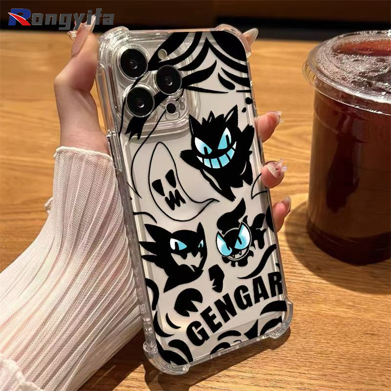 การ์ตูน Gengar Ghost ปลอกโปร่งใสสําหรับ Vivo IQOO 12 11 S Neo 9 8 Pro Z9 Turbo Z9X Z8 Z8X Z7 7 SE X9