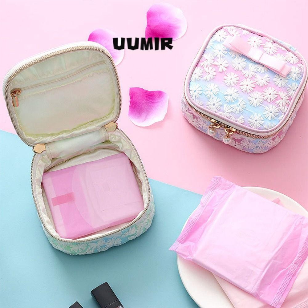 UUMIR กระเป๋าเก็บผ้าอนามัย,กระเป๋าใส่เหรียญอเนกประสงค์หลากสี,ของขวัญ การท่องเที่ยว ผู้จัดงานความจุขนาดใหญ่กระเป๋าเครื่องสําอางคุณภาพสูงเดินทางกลางแจ้ง
