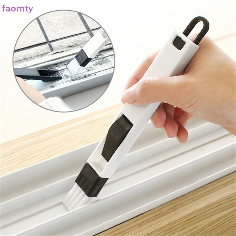 Famty 2 In 1 ขัดหน้าต่างติดตามแปรงทําความสะอาดคีย์บอร์ด Nook Cranny Dust Shovel TH