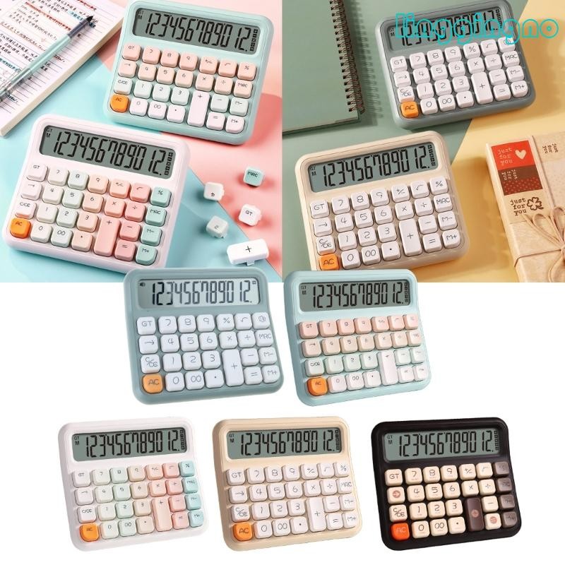 Rr Mechanical Switches เครื่องคิดเลข 12 หลักจอแสดงผล LCD ขนาดใหญ่ปุ่มขนาดใหญ่ Mechanical