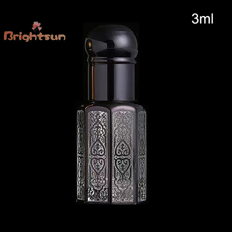 Brightsun 3/6/12ml ขวดลูกกลิ้ง Gold Dropper ขวด Travel Refillable Roll บนแก้วคอนเทนเนอร์ที่ว่างเปล่าใหม่