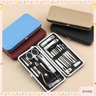 จัดส่งที่รวดเร็ว! 7/19 ชิ้นกรรไกรตัดเล็บชุดจมูกตัดขน Deluxe กระเป๋า Trimmer Ear Picks เครื่องมือเล็บเท้าเครื่องมือ