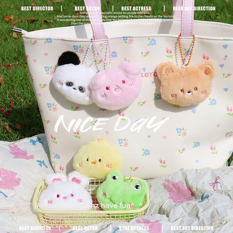 💖ในไทย💖พวงกุญแจ จี้ตุ๊กตาการ์ตูนสัตว์ กระต่าย น่ารัก นิ่ม