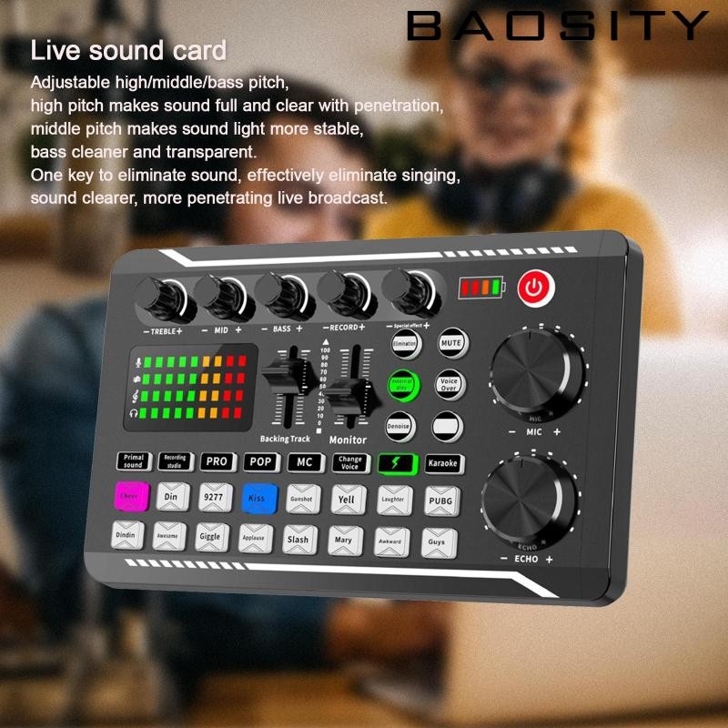 [Baosity] F998 การ์ดเสียงมิกเซอร์เสียงสําหรับโทรศัพท์มือถือคอมพิวเตอร์