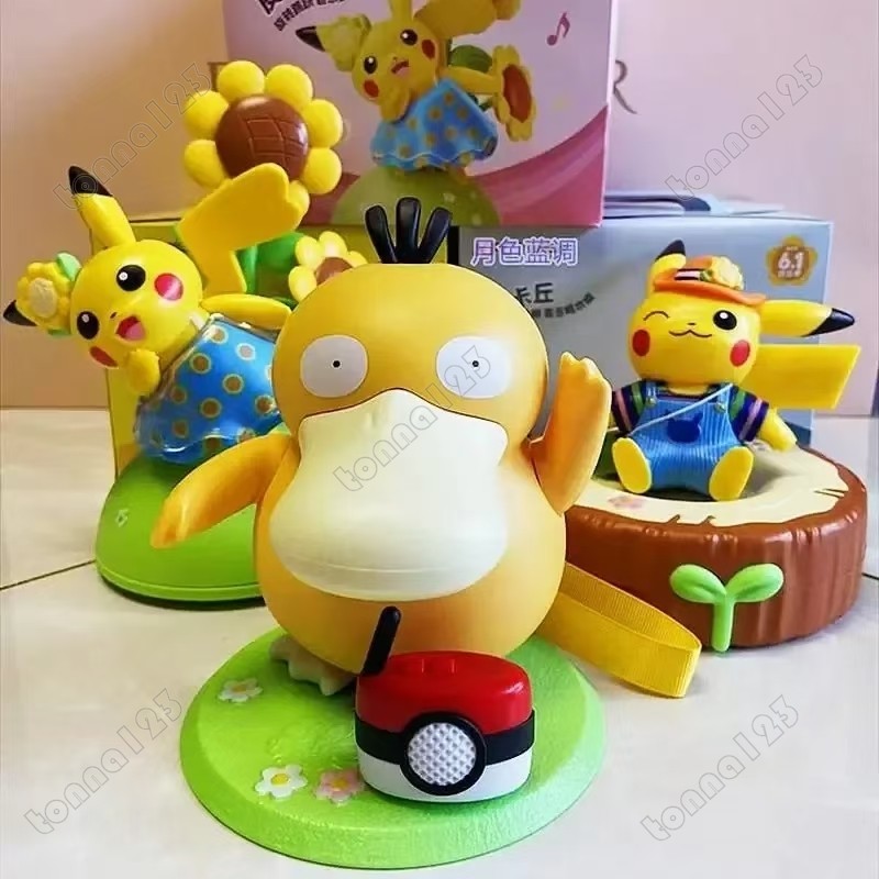 เต้นรํา Psyduck รูป Action Anime Figures KFC สนุกเต้นรําของเล่นตุ๊กตาเพลงรุ่น Pvc คอลเลกชันเด็กของขว