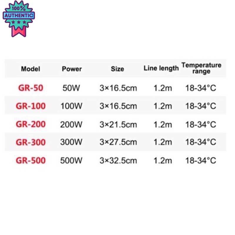 ฮีทเตอร์ตู้ปลา Heater SUNSUN รุ่น GR 50/100/200/300/500w ฮีตเตอร์ทำความร้อน  และปลาป่วย ในช่วงอากาศเ