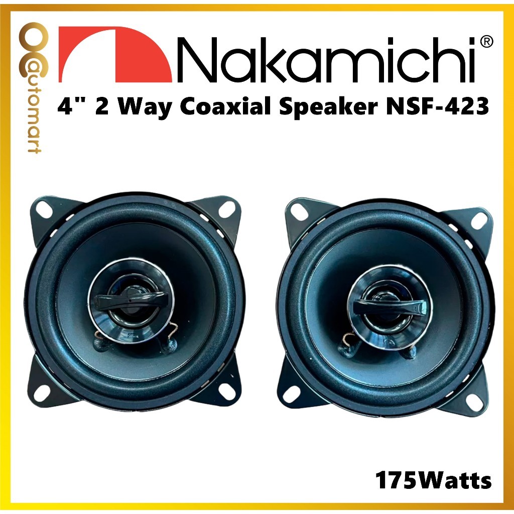 Nakamichi 4 นิ้ว 2 ทาง Coaxial Spk NSF-423 ลําโพงติดรถยนต์ 175 วัตต์