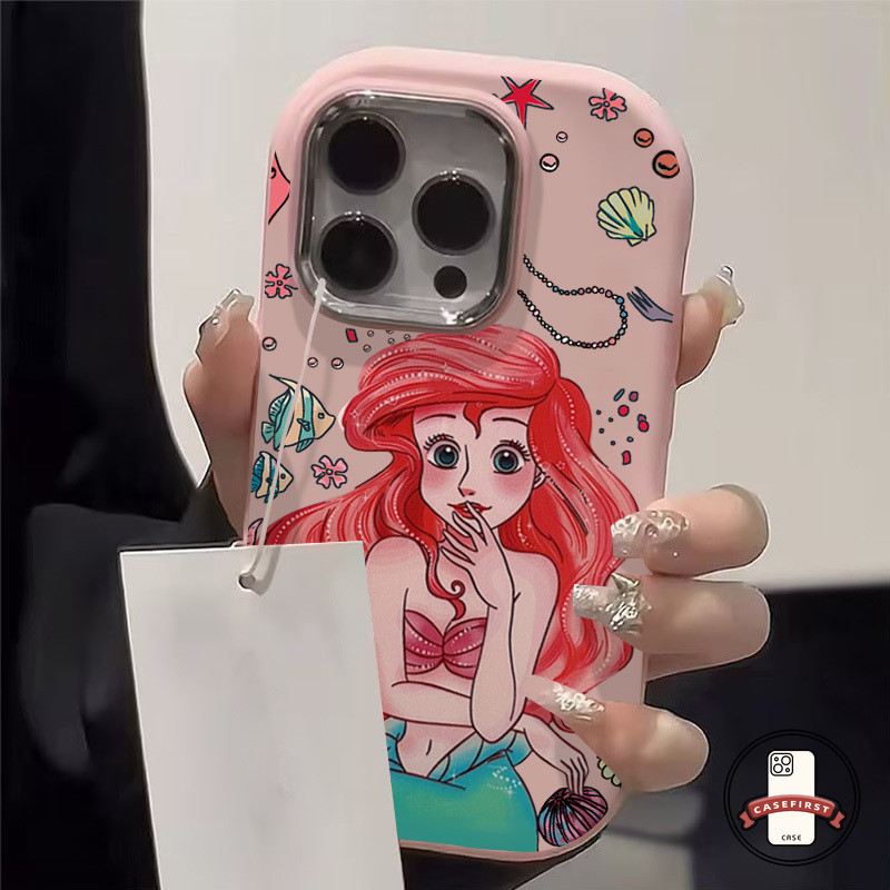 การ์ตูนเจ้าหญิงเงือกน้อยชุบเคส ที่อ่อนนุ่มเข้ากันได้กับ IPhone 15 11 14 12 13 Pro Max 7Plus 15 14 7 8 Plus XR X XS Max