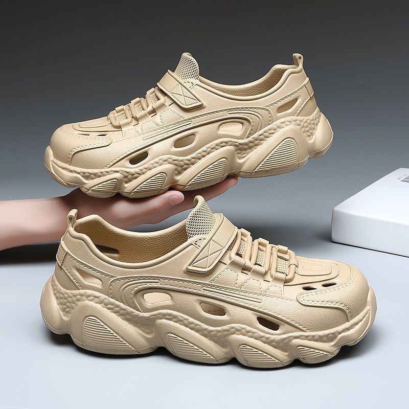 รองเท้าแตะผู้ชายคุณภาพสูง EVA หนา Soled รองเท้าแตะ Hollow Design ตกปลากลางแจ้ง Wading Anti-Slip สวมใส่ @-